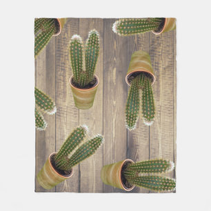 Cactus en lichte vleugelvliegtuigen fleece deken