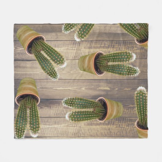 Cactus en lichte vleugelvliegtuigen fleece deken (Voorkant (Horizontaal))