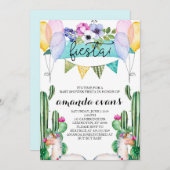 Cactus en Llama Baby shower Fiesta Uitnodiging (Voorkant / Achterkant)