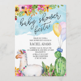 Cactus en Llama Baby Shower Fiesta Uitnodiging