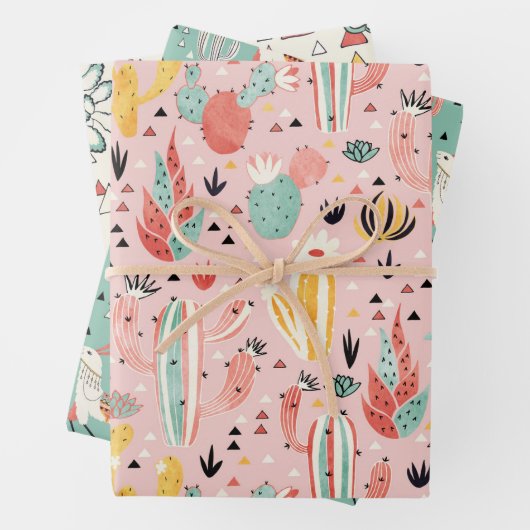 Cactus en Llama Inpakpapier Vel (In situ)