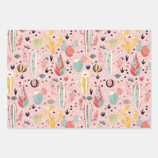 Cactus en Llama Inpakpapier Vel (Voorkant)