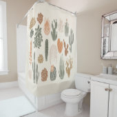 Cactus en naadloos naadloos naadloos naadloos naak douchegordijn (In situ)