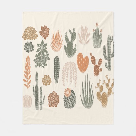 Cactus en naadloos naadloos naadloos naadloos naak fleece deken (Voorkant)