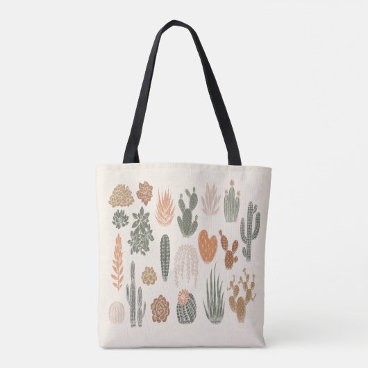 Cactus en naadloos naadloos naadloos naadloos naak tote bag (Achterkant)
