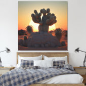 Cactus en palmbomen die in harmonie naast elkaar b canvas afdruk (Insitu (Slaapkamer))