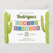 Cactus en Papel Picado Garland Texas Uitnodiging Briefkaart (Voorkant)