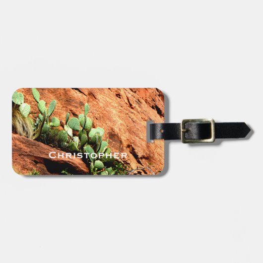 Cactus en Red Rocks Southwest Name Bag Bagagelabel (Voorkant horizontaal)