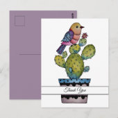 Cactus en regenboogvogel in Waterverf Briefkaart (Voorkant / Achterkant)