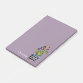 Cactus en regenboogvogel in Waterverf Post-it® Notes