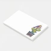 Cactus en regenboogvogel in Waterverf Post-it® Notes (Schuin)