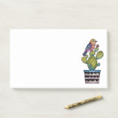 Cactus en regenboogvogel in Waterverf Post-it® Notes (Op bureau)