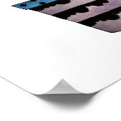 Cactus en regenboogvogel in Waterverf Poster (Hoek)