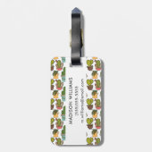 Cactus en successen binnenshuis in potten bagagelabel (Achterkant verticaal)