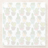 Cactus en successen binnenshuis in potten glazen onderzetter (Achterkant)