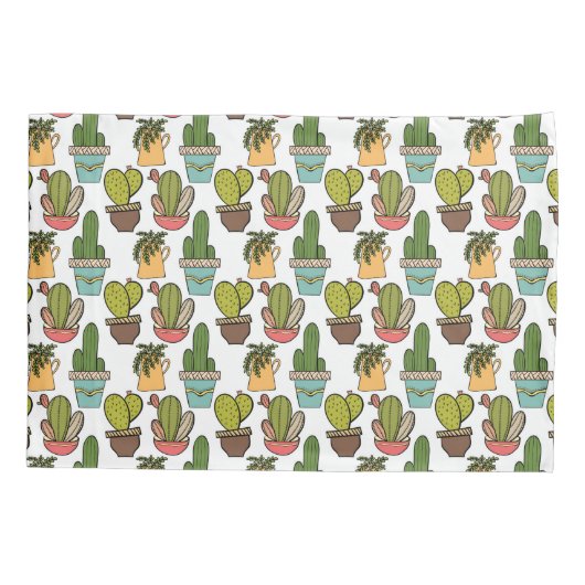 Cactus en successen binnenshuis in potten kussensloop (Achterkant-Links)