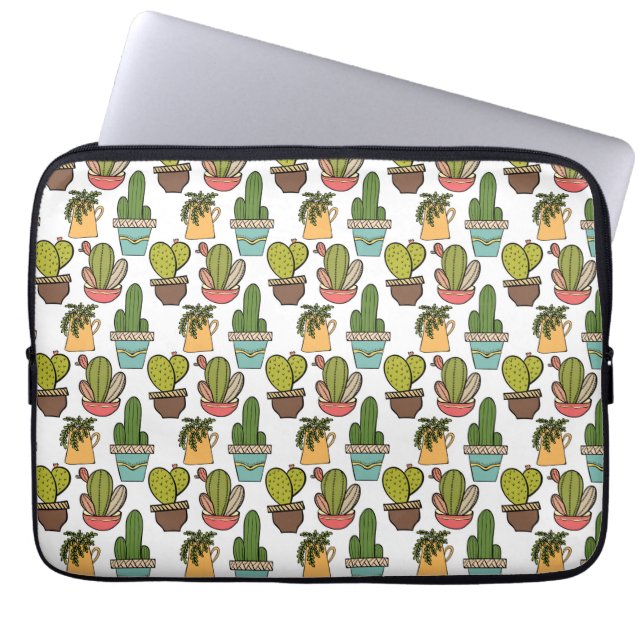 Cactus en successen binnenshuis in potten laptop sleeve (Voorkant)