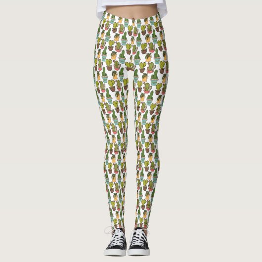 Cactus en successen binnenshuis in potten leggings (Voorkant)