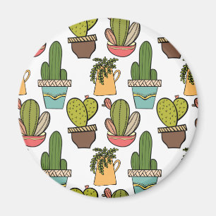 Cactus en successen binnenshuis in potten magneet