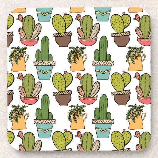 Cactus en successen binnenshuis in potten onderzetter (Voorkant)