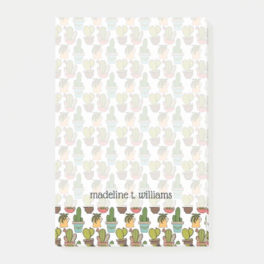 Cactus en successen binnenshuis in potten post-it® notes (Voorkant)