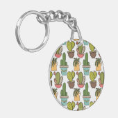 Cactus en successen binnenshuis in potten sleutelhanger (Voorkant Links)