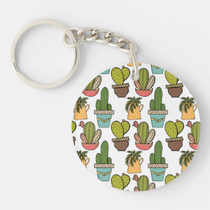Cactus en successen binnenshuis in potten sleutelhanger