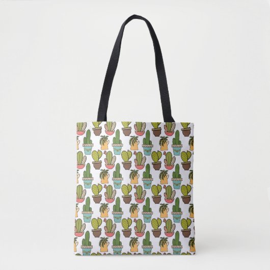 Cactus en successen binnenshuis in potten tote bag (Voorkant)