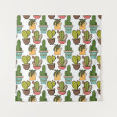 Cactus en successen binnenshuis in potten wandkleed (Voorkant (horizontaal))