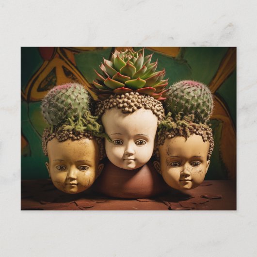 Cactus en Succulent Head planters Briefkaart (Voorkant)