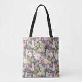 Cactus en Succulent Planten Green Pinks Patroon Tote Bag (Voorkant)