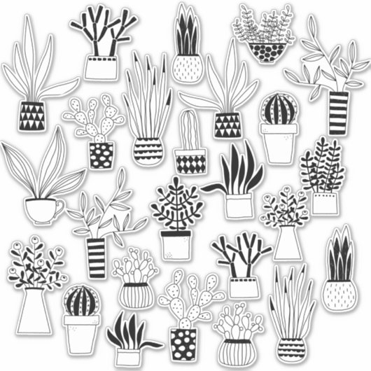 Cactus en Succulent Sticker (Voorkant)
