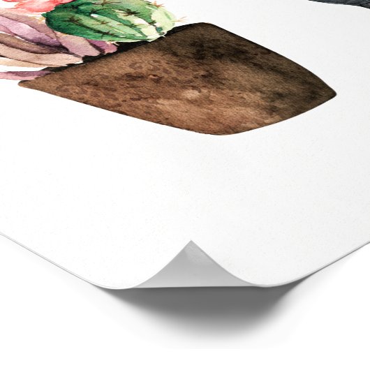 Cactus en Succulent Trio One Poster (Hoek)