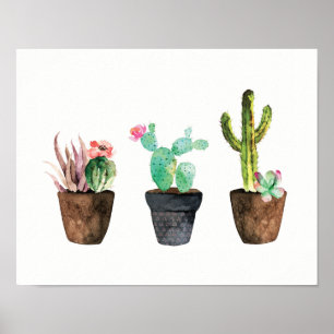Cactus en Succulent Trio One Poster