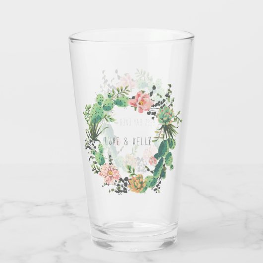 Cactus en Succulent Wedding Glas (Achterkant)