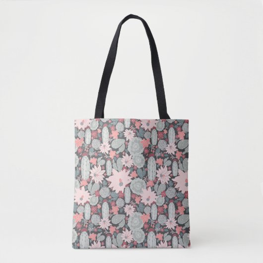 Cactus en succulente Planten in het Pinks Mint Pat Tote Bag (Voorkant)