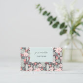 Cactus en Succulente Planten roze Mint Patroon Visitekaartje (Staand voorkant)