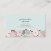 Cactus en Succulente Planten roze Mint Patroon Visitekaartje (Achterkant)