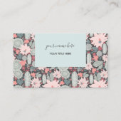 Cactus en Succulente Planten roze Mint Patroon Visitekaartje (Voorkant)