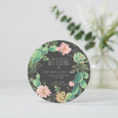 Cactus en succulente uitnodigingen, krans bruiloft kaart (Staand voorkant)