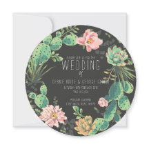 Cactus en succulente uitnodigingen, krans bruiloft