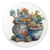 Cactus en succulenten keramische knop (Voorkant)