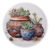 Cactus en succulenten keramische knop (Voorkant)