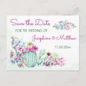 Cactus en Succulents Save the Date Aankondigingskaart (Voorkant)