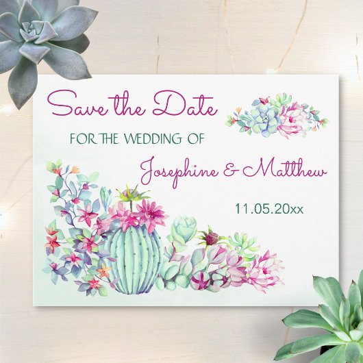 Cactus en Succulents Save the Date Aankondigingskaart