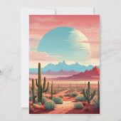 Cactus- en vetplanten Bruidsfeestje in de woestijn Kaart (Achterkant)