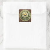 Cactus en vlinder vierkante sticker (Tas)