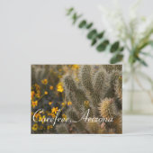 Cactus en wilde bloemen in Carefree, Arizona Briefkaart (Staand voorkant)