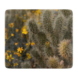 Cactus en wilde bloemen snijplank