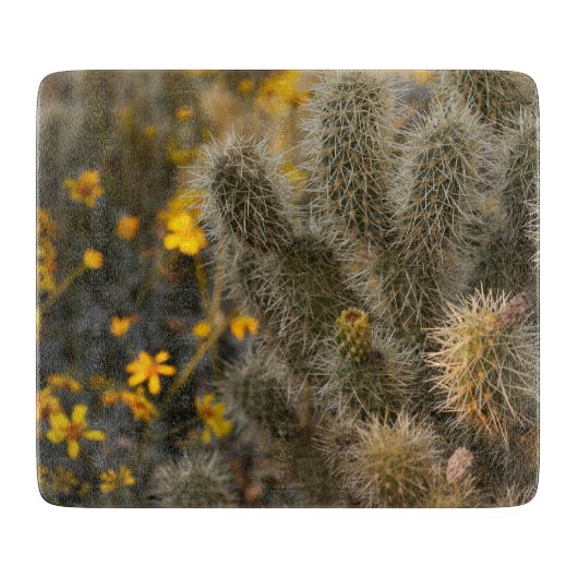 Cactus en wilde bloemen snijplank (Voorkant)